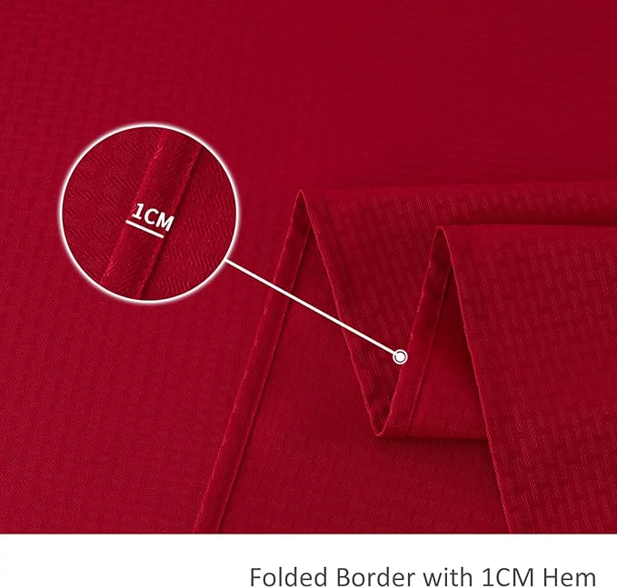 maxmill Weaved Texture Tablecloth Water Resistance Antiwrinkle Spillproof Soft Washable Christmas Table Cloth for Dining Room, Banquet Parties Holiday Dinner, Rectangle 60 x 108 Inch, Red