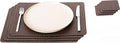 Nikalaz Set of 4 Small Placemats and 4 Coasters Made of Recycled Leather (15.75 x11.81 inches, Crocko)