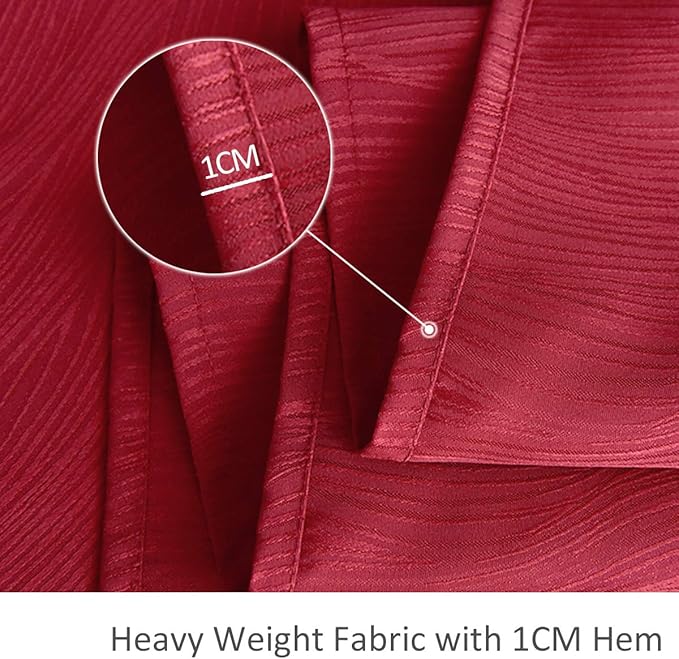 maxmill Jacquard Table Cloth Waving Pattern Water Proof Wrinkle Free Heavy Weight Soft Tablecloth Decorative Fabric Table Cover for Outdoor and Indoor Use Rectangular 60 x 104 Inch Red