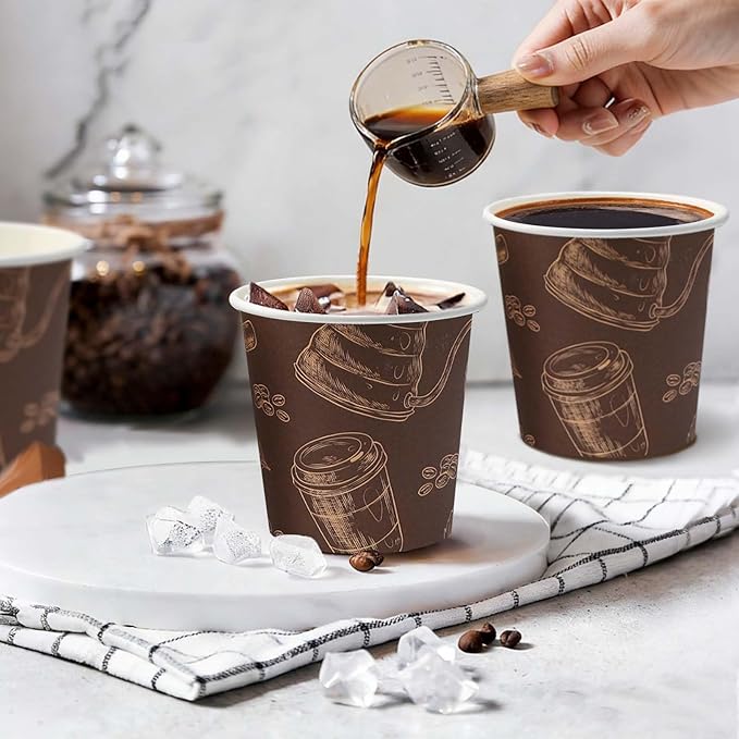 600 Pack 4 oz Small Coffee Cups, Disposable Paper Espresso Cups for Hot/Cold Drinks, Office, Home, Shop, Event