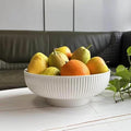 Ceramic Fruit Bowl,10.5" Decorative Bowl, White Fruit Bowl for Kitchen Counter, Purse Bowl, Key Bowl, Kitchen Island Décor, Centerpiece for Dining Table (White)