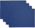 Solino Home Linen Placemats Set of 4 - Indigo Blue Placemats 14 x 19 Inch - 100% Pure Linen Table Place Mats for Winter - Fete
