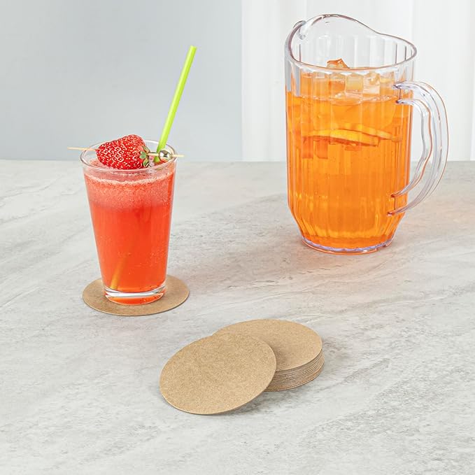 Restaurantware Paper Coasters 100 Pack of 3.5 Inch Disposable Beverage Coasters Absorbent for Hot and Cold Drinks Kraft Coffee Cup Essentials for Table Decor, Kitchen, Home Patio or Living Room