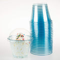Golden Apple, 9oz-50sets Color Cups with Dome lids No Hole (Blue)…