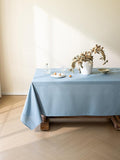 Blue Linen Table Cloths for Rectangle Tables Farmhouse Neutral Tablecloth Rectangular Kitchen Decoration Dining Table Cover Washable 60x120