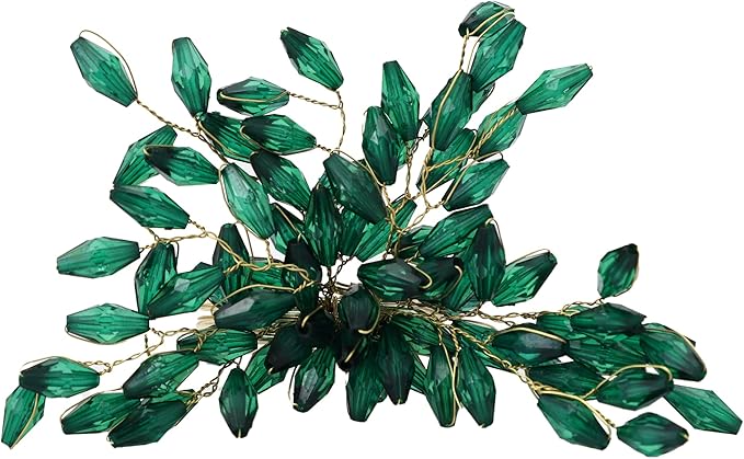 Napkin Rings Set of 6 for Dining Table Decoration Parties Everyday Metal Napkin Holder Leaf Dark Green (Pack of 6)