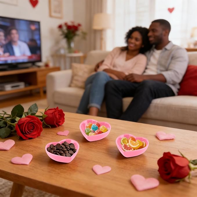 8PCS Heart Shaped Bowl Heart Bowl For Candy Lovers, Office Desk Decor, Home Snack Display, Valentine'S Day, Wedding Celebrations, Birthday Parties,Family Kitchen Use