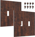 Decorative Light Switch Cover Brown Red Rustic Wood Grain Retro Farmhouse 2 Gang Wall Plate Double Toggle Switch Plate Receptacle Electrical Outlet Cover Switchplate for Farmhouse Cabin（2 Pack）