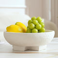 Beige Decorative Bowl, Large Fruit Bowl for Kitchen Counter, Resin Pedestal Key Bowls for Entryway Table, Coffee Table Centerpiece