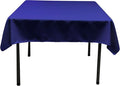 LA Linen Polyester Poplin Washable Square Tablecloth, Stain and Wrinkle Resistant Square Table Cover 52x52, Fabric Table Cloth Square for Dining, Kitchen, Party, Holiday 52 by 52-Inch, Royal Blue