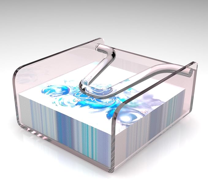 Clear Acrylic Gravity-Fed Napkin Holder with Weighted Arm, 6.5x6.5 Inch - Keeps Napkins in Place, Stable for Outdoor Dining Table & Patio
