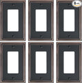 6-Pack Decorator Outlet Cover Plate, Aged Bronze Decorative Switch Plates and Outlet Covers, Durable Zinc Alloy Wall Plates for Electrical Outlets, Receptacle, GFCI Outlet, Dimmer Switch