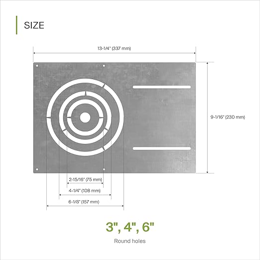 ASD 13 Inch New Construction Mounting Plate with Asymmetric Round Hole - 3/4/6 Inch Flat Steel Rough in Wafer Light Bracket, Shallow LED Recessed Lighting Housing, 72 Pack