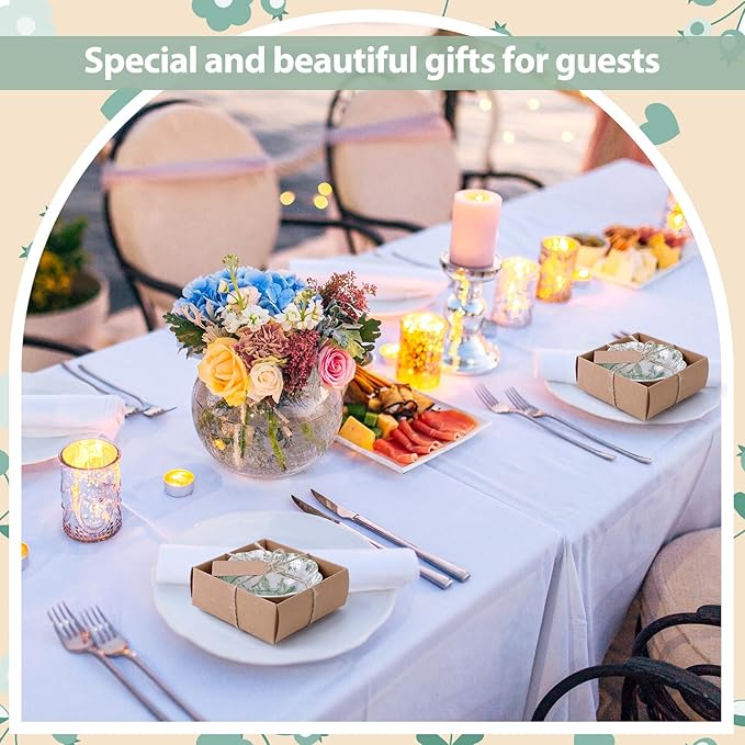 24 Pcs Wedding Favors for Guests Small Ceramic Bowl Bulk Gifts Set 3.3 Inch Floral Design Mini Dipping Sauce Dish with Card Box for Bridal Pooja Baby Shower Birthday Guest Gift (Sage Green)