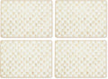 MACKENZIE-CHILDS Set of 4 Cork-Back Placemats, Hard-Finish Table Mats, Brown-and-White Mocha Check