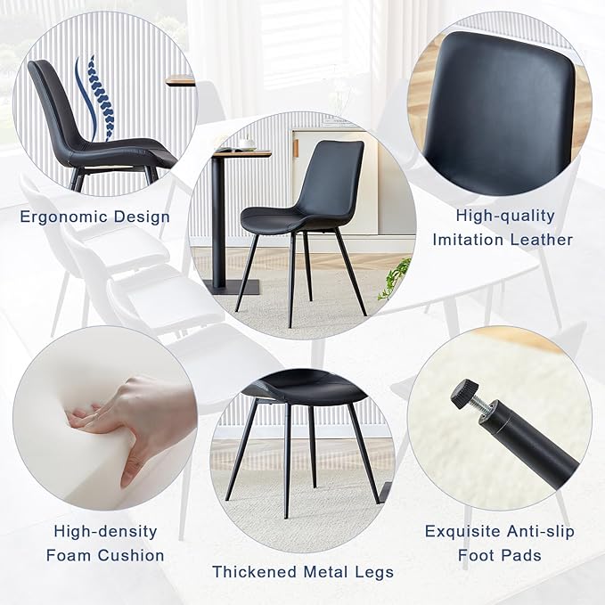 Extendable Dining Table Set for 8, 55'' to 78.8'' Rectangular Thickened Sintered Stone Kitchen Table with 8 Upholstered Chairs, Modern Space Saving 9-Piece Dinner Table Set