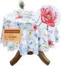 Maison d' Hermine Table Cloth Round Table 100% Cotton 63 Round Inches Tablecloth Reusable Decorative for Dining Room Farmhouse Home Valentines Day Decorations Spring Summer - Just Floral