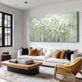 MLART99 Green and White Wall Art Home Decor Wildflower Wall Decorations Canvas Prints 29"x58" Nature Decor for Office Kitchen