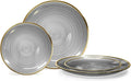 " OCCASIONS " 50 Plates Pack (25 Guests)-Wedding Party Disposable Plastic Plate Set -25 x 10'' Dinner + 25 x 7'' Salad & Dessert plates (Belize in Black & Gold)