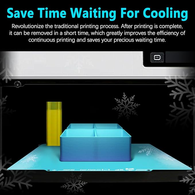 New Upgraded OMG Cool Plate for Snapmaker U1 3D Printer, 276x293mm Thicker Magnetic U1 Build Plate with Supertack Smooth Surface, Easy Release 3D Printer Hotbed for PLA PETG Printing
