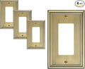 4-Pack Decorator Cover Plate, Antique Brass Decorative Switch Plates and Outlet Covers, Durable Zinc Alloy Wall Plates for Electrical Outlets, Receptacle, GFCI Outlet, Dimmer Switch