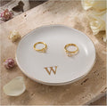 Lolalet Handmade Ceramic Ring Dish Jewelry Tray Plate with Initial, Small Monogram Gift for Her Women Girls Mother, Hostess, Engagement, Bridal Shower, Maid of Honor, Bridesmaid, Birthday, Christmas