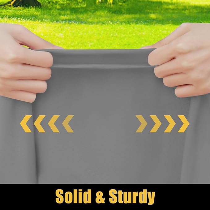 Smiry Rectangle Picnic Table Cloth, Waterproof Elastic Fitted Tablecloths for 4 Foot Tables, Washable Polyester Table Cover for Camping, Indoor and Outdoor (Grey, 24"x48")