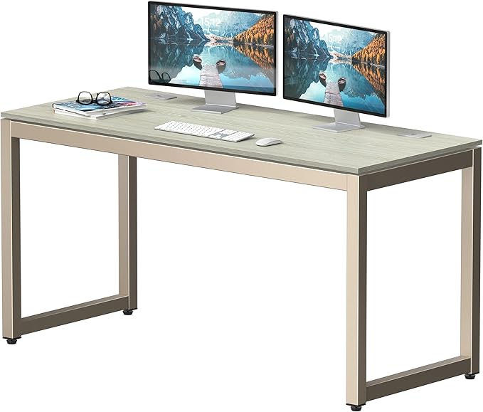SHW 55-Inch Commercial-Grade Office Computer Desk, Maple
