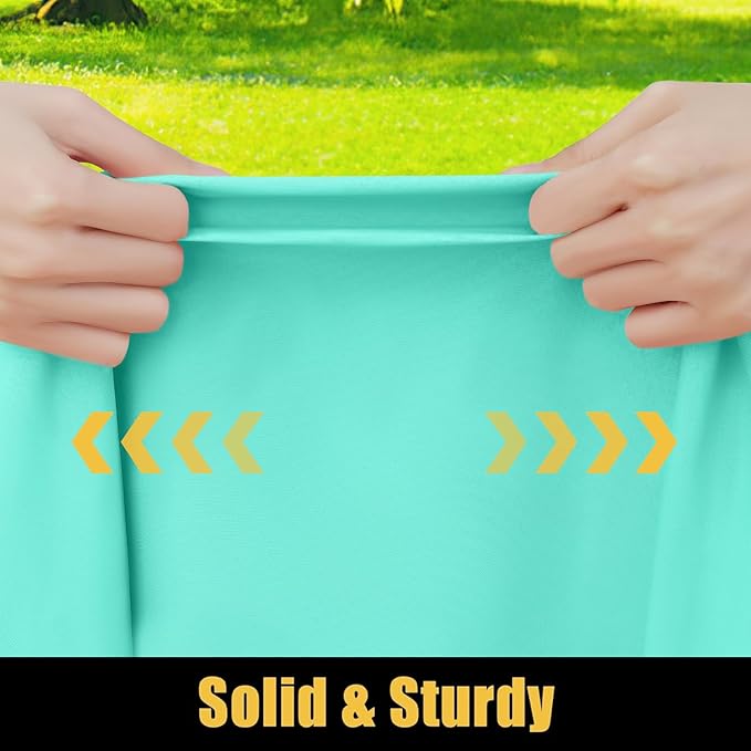 Smiry Rectangle Picnic Table Cloth, Waterproof Elastic Fitted Tablecloths for 5 Foot Tables, Washable Polyester Table Cover for Camping, Indoor and Outdoor (Aqua, 30"x60")