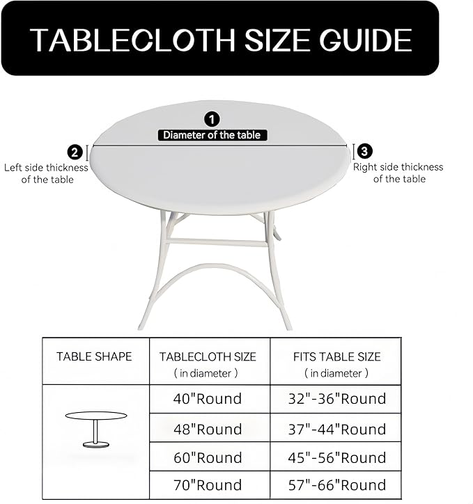 Walrus Round Vinyl Fitted Tablecloth with Flannel Backing Elastic Edge Design Table Cover Waterproof Oil-Proof PVC Table Cloth Stain-Resistant Best for 32"-36" Round
