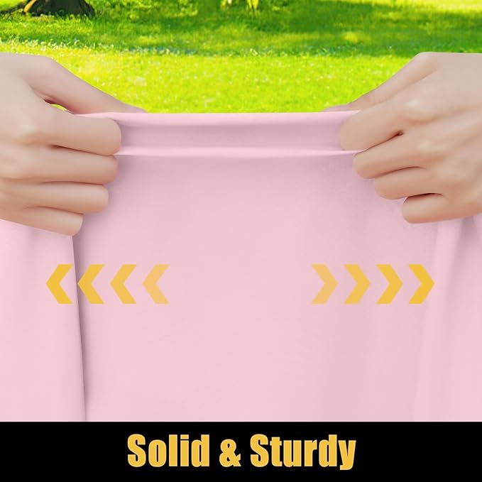 Smiry Rectangle Picnic Table Cloth, Waterproof Elastic Fitted Tablecloths for 4 Foot Tables, Washable Polyester Table Cover for Camping, Valentine's Day and Outdoor (Pink, 30"x48")