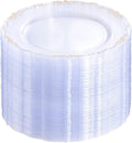 DaYammi 60PCS Clear Gold Plastic Plates Fancy Heavy Duty Clear Disposable Plates Premium 10.25inch Dinner Plates with Gold Rim Hard Plastic Plates Disposable for Party and Wedding