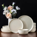 AmorArc Ceramic Dinnerware Sets, Wavy Rim Stoneware Plates and Bowls Sets,Dishwasher & Microwave & Oven Safe Dishes set, Service for 4 (12pc)