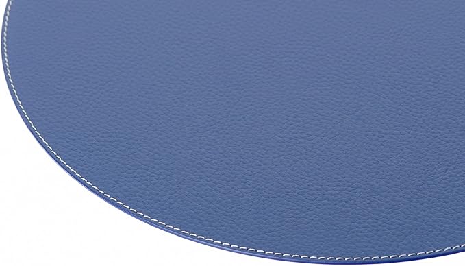 Nikalaz Oval Placemats Set (Pack of 4) Recycled Leather Table Mats 18 x 13 inches (45.7 x 33 centimetres), Kitchen Dining Table Decor by Nikalaz (Blue)