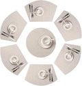 SHACOS Round Table Placemats Set of 7 Wedge Shaped Place Mat with Centerpiece Circle Mat Heat Resistant Small Round Table Mats Washable (7, Beige)