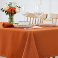 maxmill Weaved Texture Rectangle Tablecloth Water Resistant Wrinkle Free Spill-Proof, Soft Fall Table Cloth for Thanksgiving Parties Harvest Holiday Dinner, Halloween Decoration, 52 x 84 Inch Rust