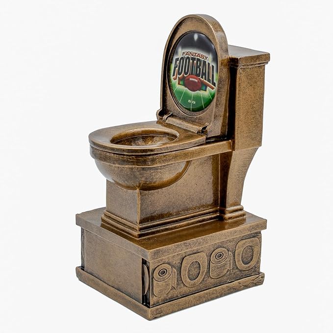 Decade Awards Action Pedestal Gold Toilet Bowl Trophy with Optional Inserts - Custom Engraved Plate On Request (7 Inch Tall)