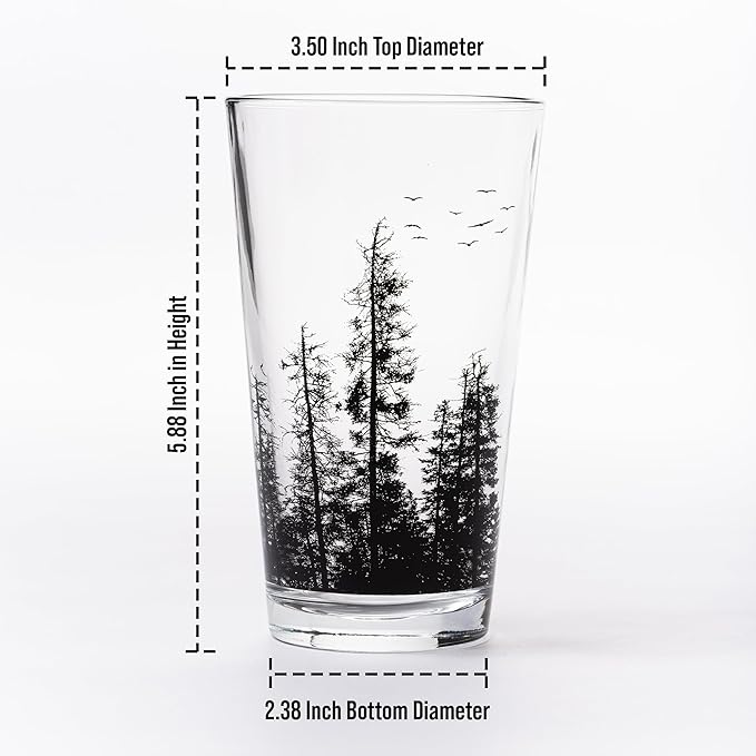 Black Lantern Nature Themed Pint Glasses Set of 2 – Pint Glasses in Unique Designs for Craft Beer Enthusiasts - Set of Two 16oz. Glasses with Octopus Tentacles Screen Print