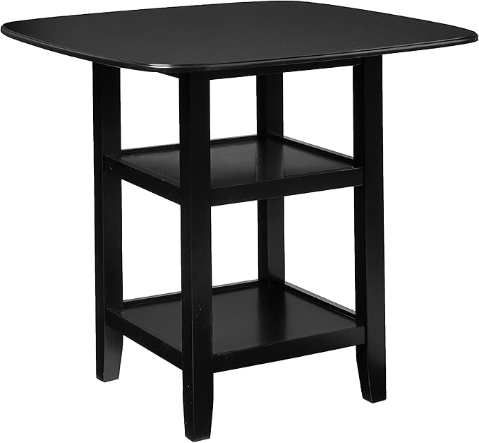 Homelegance Norman 5-Piece Counter Height Dining Set with Two Display Shelves, Black