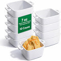 Restaurantware-7 Ounce White Casserole Dishes, 10 Square White Baking Dishes - Oven Safe, Chip Resistant, Porcelain Casserole Dish With Handles, For Snacks, Sauces, Or Desserts