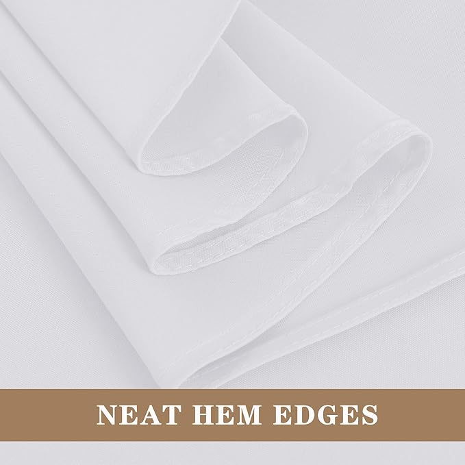 Fitable 8 Pack White Table Cloths 120 Inch Round - Stain Resistant and Washable Tableclothes, Polyester Fabric Table Covers for Wedding, Party, Banquet, Formal Events