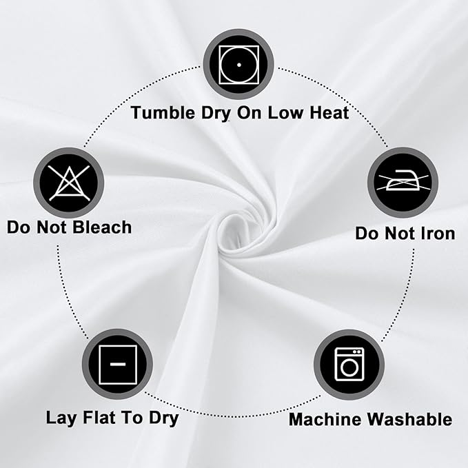 PureFit 8 Pack Round White Table Cloths 120 Inch for Round Tables, Stain and Wrinkle Resistant Table Linens for Home Use, Wedding, Party, Banquet and Camping