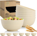 Large Wheat Straw Bowls Set of 6, 60 OZ Unbreakable Serving Bowls, Microwave Safe & Dishwasher Safe, Perfect for Salad, Fruit, Cereal, Soup, Ramen, Family Meals, Beige