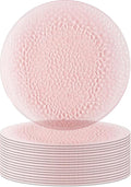 PARTY BARGAINS 13-Inch Charger Plates - 16 Pack, Hammered Pink, Heavy-Duty Disposable Chargers for Elegant Dining - Ideal for Weddings and Formal Events