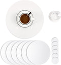 Embossed PU Leather Placemats, Waterproof Coffee Coasters, Kitchen Table Mats, Easy to Wipe Off for Dining Round Table