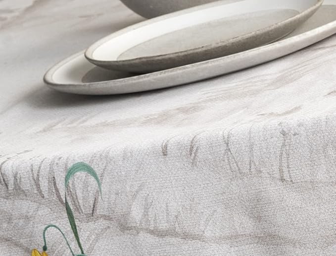 Maison d' Hermine Table Cloth Rectangle Table 100% Cotton 70 x 90 Inches Tablecloth Reusable Decorative for Dining Room Farmhouse Home Valentines Day Decorations Spring Summer - Basse Cour
