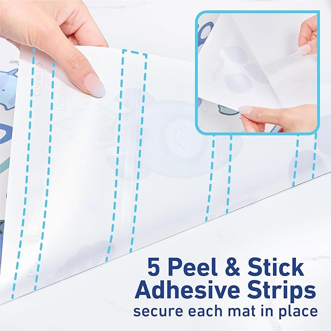 Graco Baby Disposable Stick-On Placemats, 40 Sheets with Assorted Designs, 12" x 18", Adhesive Table Mats for Mealtime, Home & Restaurant Use, Eco-Friendly