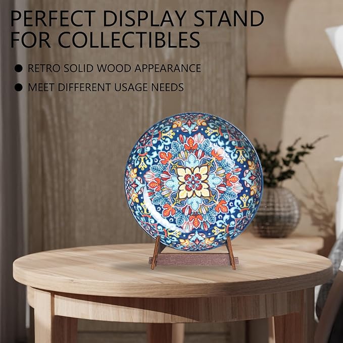 Plate Stands for Display,8 Inch wooden Plate Holder Display Stands,Frame holder stand for Book, Picture,plaque, Decorative Plate, Photo and Platter, Tabletop Art.(1 Pack )