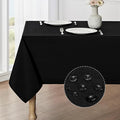 Rectangle Tablecloth Waterproof 60x120 inch Linen Textured Table Cloth Stain and Wrinkle Resistant Washable, Decorative Fabric Table Cover for Dining, Party and Camping, Black