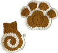 UMIRRO Handwoven Drink Coasters for Coffee Table, Cute Themed Gifts for Cat Lovers, Home Kitchen Decor for Room - Cat Butt & Paw Print, Set of 2